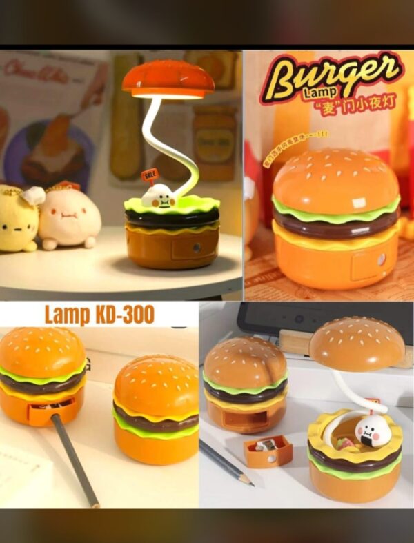 Burger Desk Lamp with Sharpener