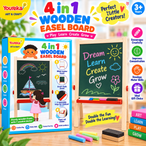 4 IN ONE WOODEN BLACK BOARD